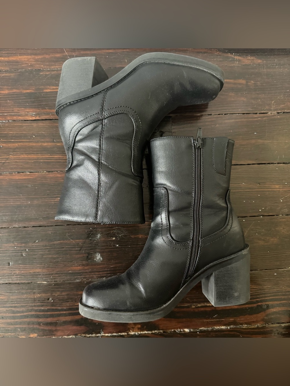 Black heeled booties